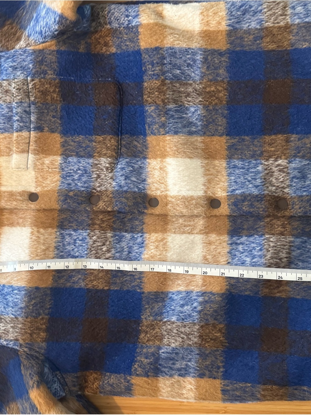 Kith Mohair Plaid Sherpa Lined Overshirt Jacket Blue Tan Men’s Medium Shacket - Picture 10 of 10